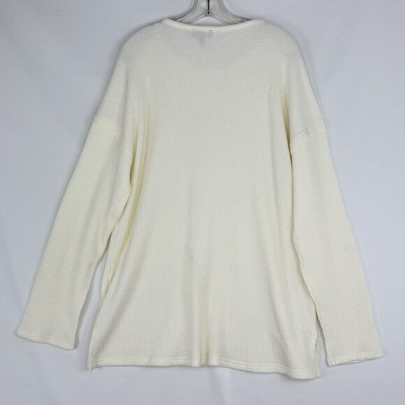 Ninety Clothing Co XL Ivory Knit Sweater Relaxed With Button Accents - Picture 4 of 16